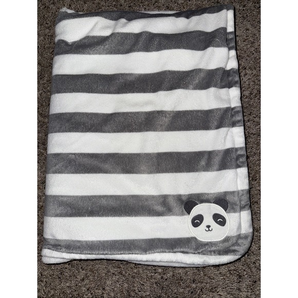 Carter's Baby Blanket Gray White Stripe Soft Lovey Plush Koala 2020 - Picture 1 of 7